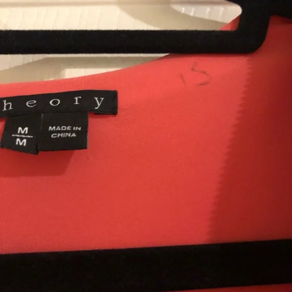 Theory Ivona Double Georgette Silk Dress in Coral - Picture 4 of 5